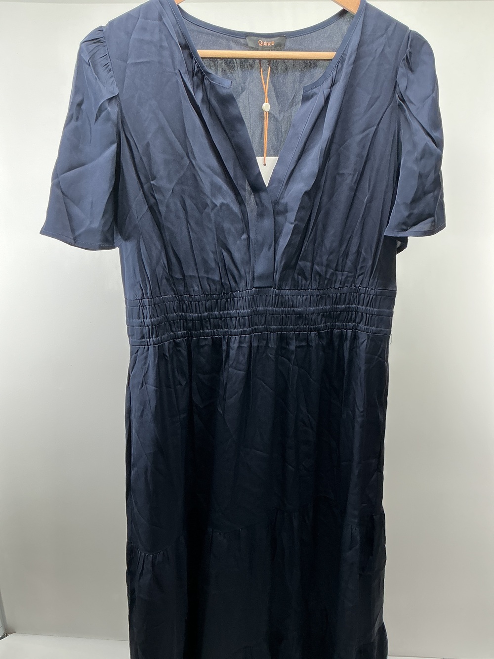 Washable Stretch Silk Tiered Maxi Dress